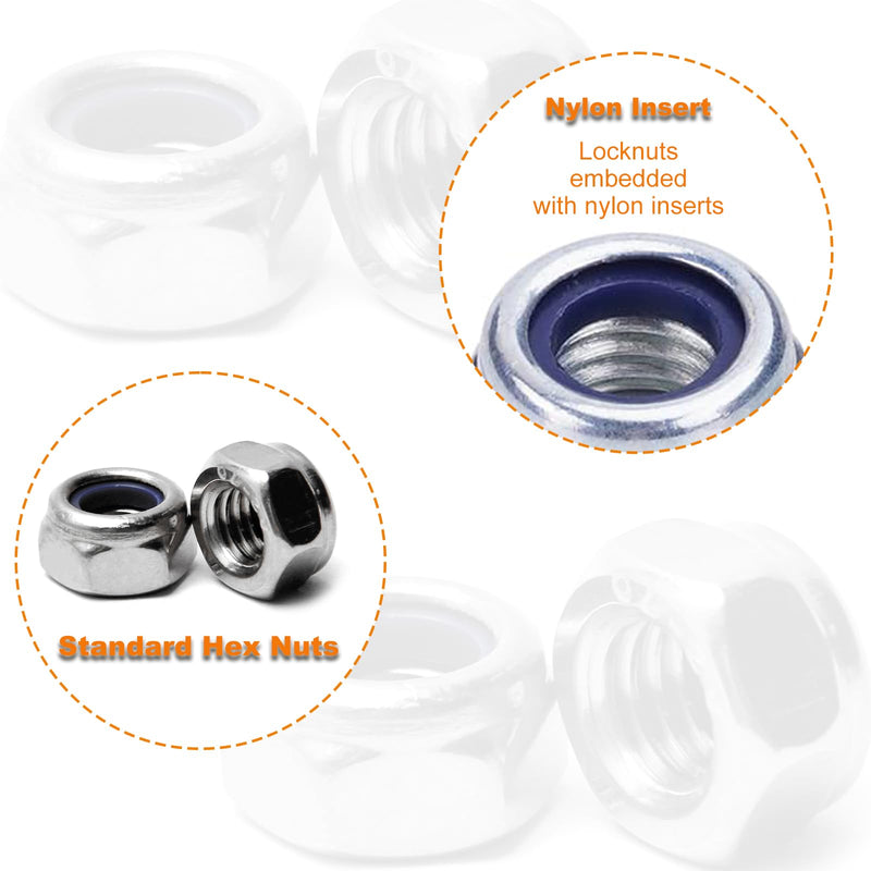 [Australia - AusPower] - 100PCS M4 Locknuts Metric Nylon Inserted Hex Lock Nuts Self-Lock Nylon Insert M4x0.7mm 304 Stainless Steel Self Locking 7mm Hex Nut Driver Tiny Nut for RC Cars 3D Printer 
