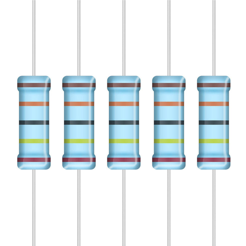 [Australia - AusPower] - 5W Metal Film Resistor Kit from 1 Ohm to 1M Ohm 25 Values 5 Watt 1% Resistors Assortment 5W 