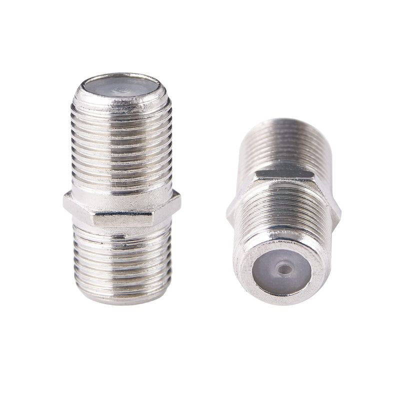 [Australia - AusPower] - 6 Pack Coaxial Cable Connector, RG6 Coax Cable Extender F-Type Silver Plated Adapter Female to Female for TV Cables, Satellite Receiver, VCR and Cable Modem 6 