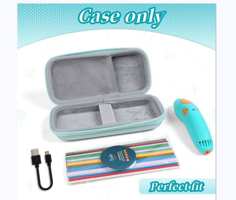 [Australia - AusPower] - Case Compatible with 3Doodler Start+ Essentials for 3D Pen Set for Kids, Carrying Case for Printing Filament Refill and Charger Cable,Green (Case Only) Green 