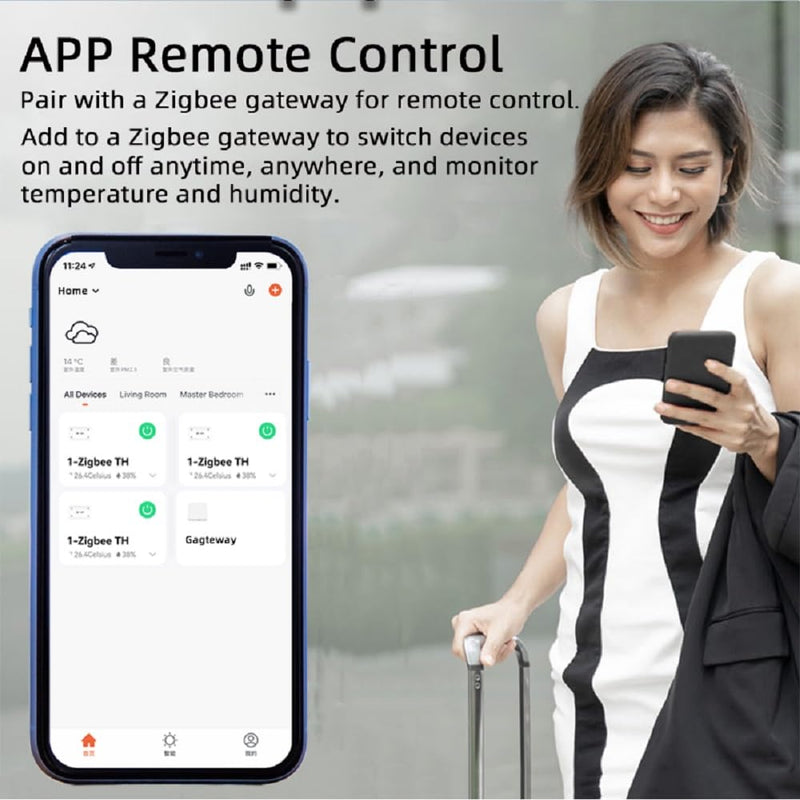 [Australia - AusPower] - Zigbee Temperature Sensor Switch with Waterproof Probe,Phone App Remote Monitor Temperature,10A Dry Contact Relay Switch,Tuya Zigbee Hub Needed 