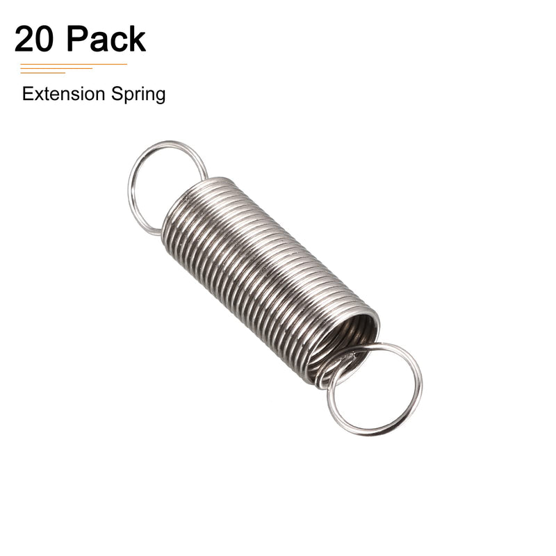 [Australia - AusPower] - 0.5x6x25mm(WxODxL) Extension Spring - 20Pack - Good for Home Repair Machinery - Metal Extended Compressed Spring - Silver 0.5x6x25mm 