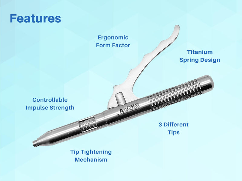 [Australia - AusPower] - Dental Automatic Crown Remover Bridge Remover with 10 Pieces/Spring Loaded Crown Remover with 8 Tips and Wrench by ARTMAN INSTRUMENTS 