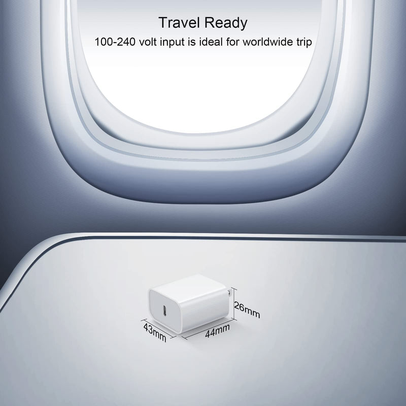 [Australia - AusPower] - [2 Pack] USB C Wall Charger, iPhone 15 Charger Block 20W PD Power Adapter Compatible with iPhone 15/15Pro/15Pro Max/15Plus/14/13/12/11,Xs/X, iPad, Samsung Galaxy and More White 