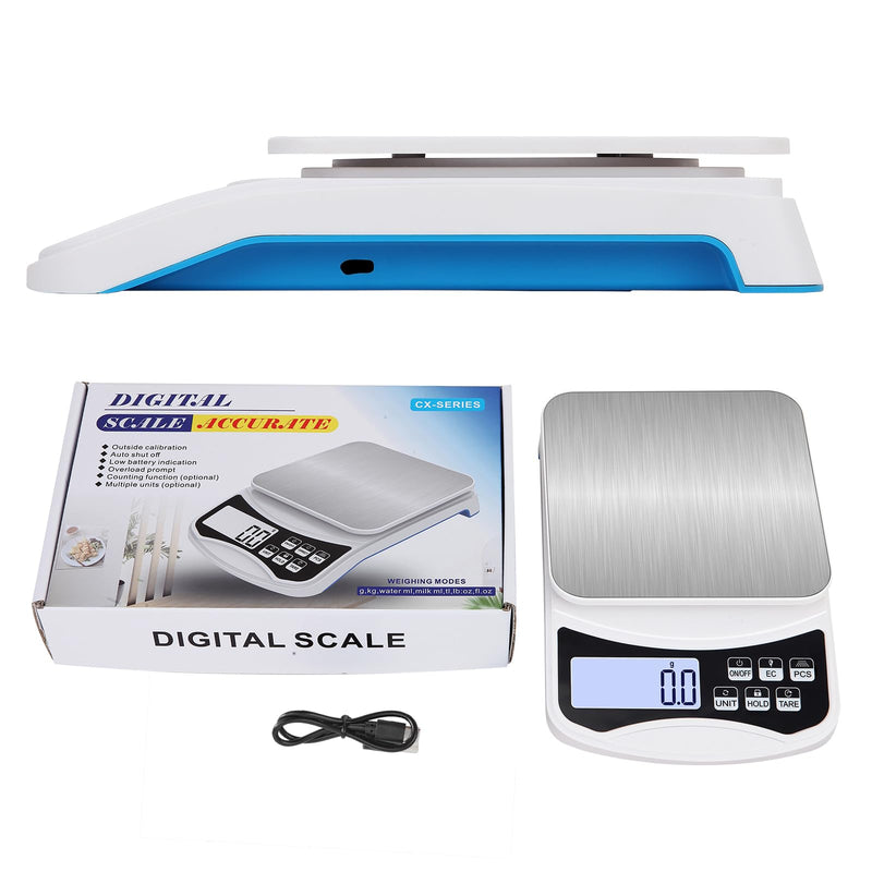 [Australia - AusPower] - Digital Lab Scale 5000g x 0.1g LCD Display Analytical Balance Jewelry Scale with Charging Precision Electronic Scale Scientific Scale 0.1g Accuracy for Laboratory Kitchen Measurement Rechargeable 