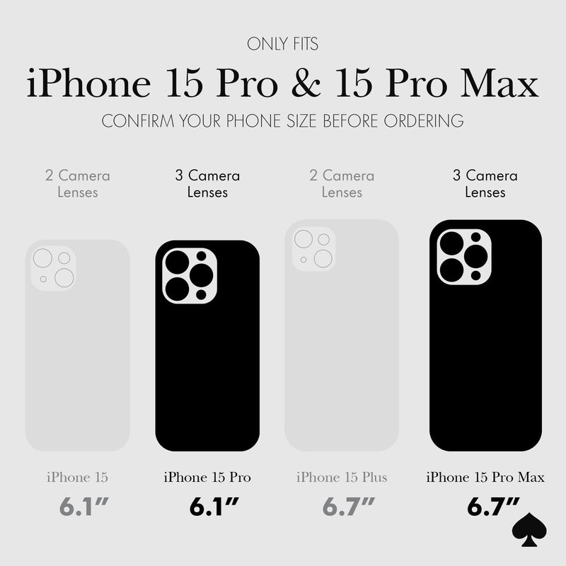 [Australia - AusPower] - Kate Spade New York iPhone 15 Pro/iPhone 15 Pro Max Camera Lens Protector with Aluminum Rings - Crystal 