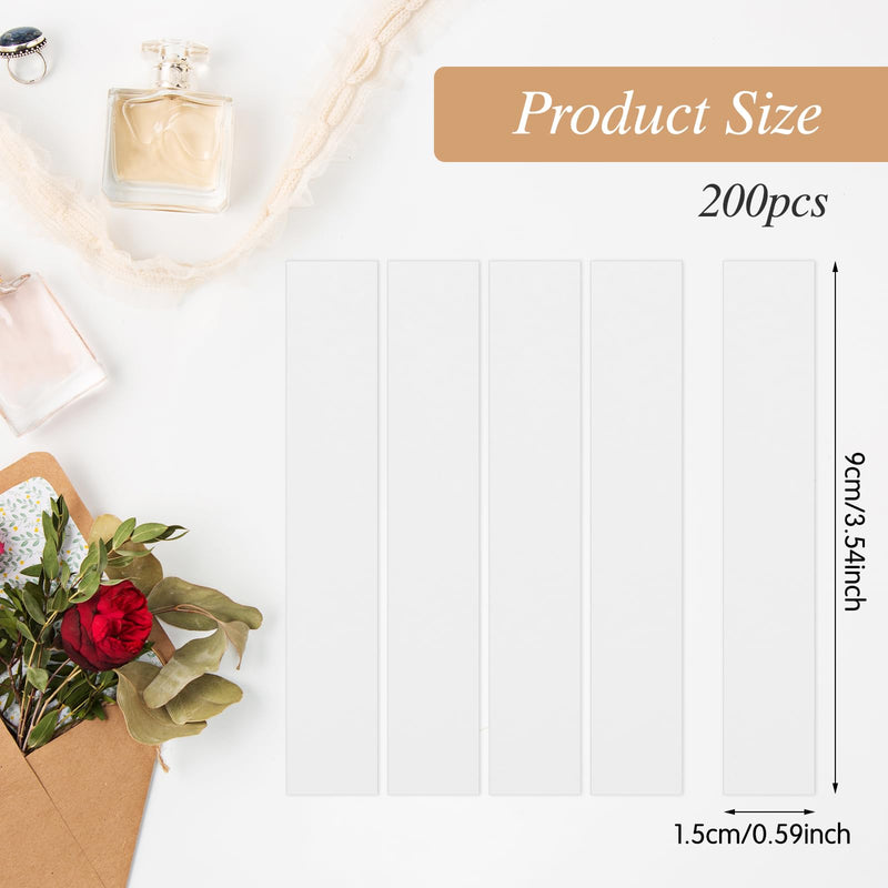 [Australia - AusPower] - Bewudy Pack of 200 Test Paper Perfume Test Strips, Disposable Perfume Tester Strips, Fragrance Tester Paper, Rectangular Aromatherapy Fragrance Tester Paper for Testing Fragrances, Essential Oils (9 x 9 x 1,5 cm 