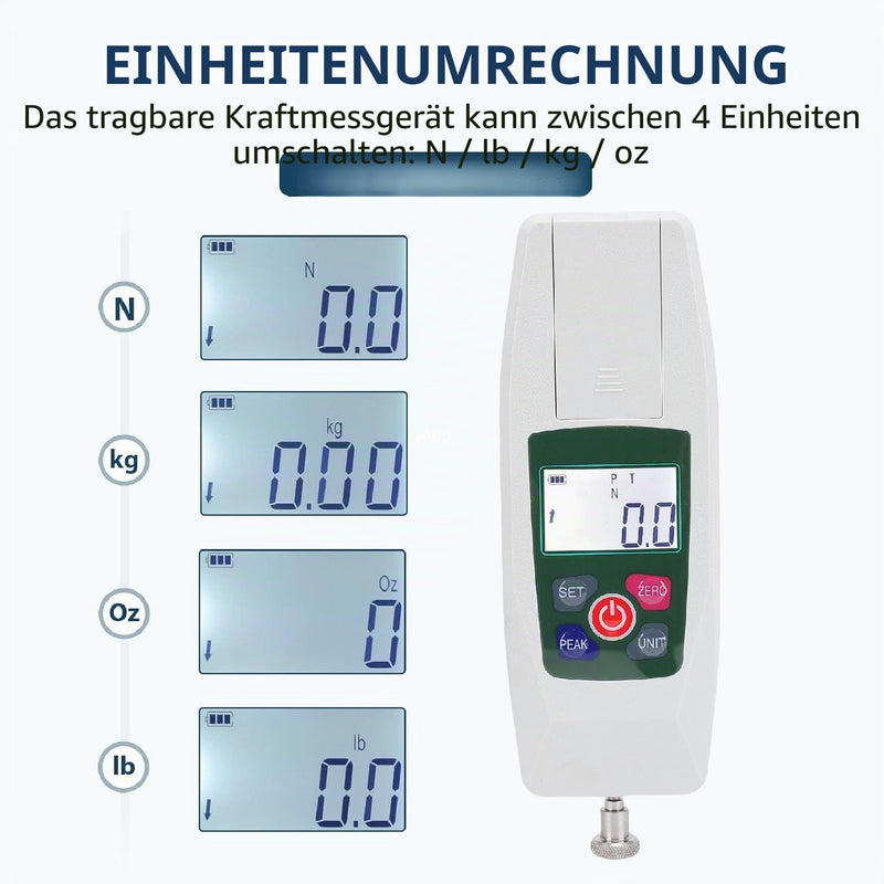 Digital Force Meter, High Precision Push-Pull Gauge 100N/10kg Capacity, Digital Force Meter with Peaks Hold, 4 Unit Conversion, for Industry Laboratory Quality Control