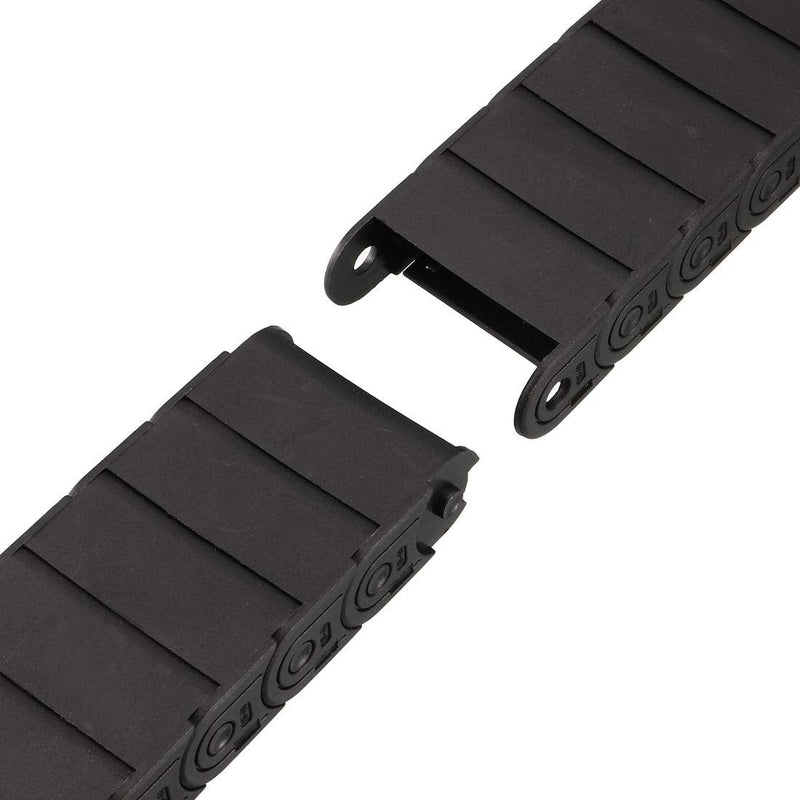 [Australia - AusPower] - uxcell Drag Chain Cable Carrier Semi Enclosed Open Type with End Connectors R28 15X40mm 1.5 Meter Plastic for Electrical CNC Router Machines Black 