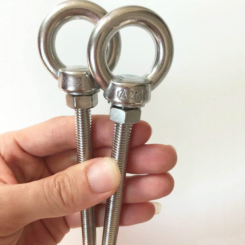 [Australia - AusPower] - Stainless Steel Eye Bolt, 4pack M8 Shoulder Eye Bolts 5/16" X 4"with Nuts and Washer Thread Lifting Ring Eyebolt, Long 4 pack 