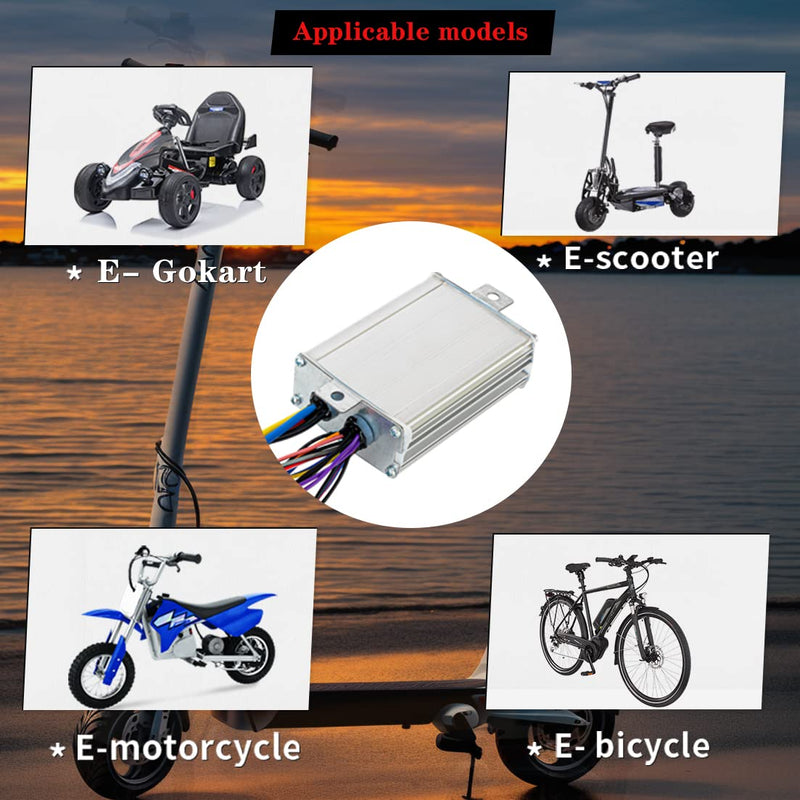 Brush DC Controller 48V 1000W Brush Motor Speed Control Brushed Controller with 3 Speed Switch for Scooter Electric Bicycle (48V 1000W)