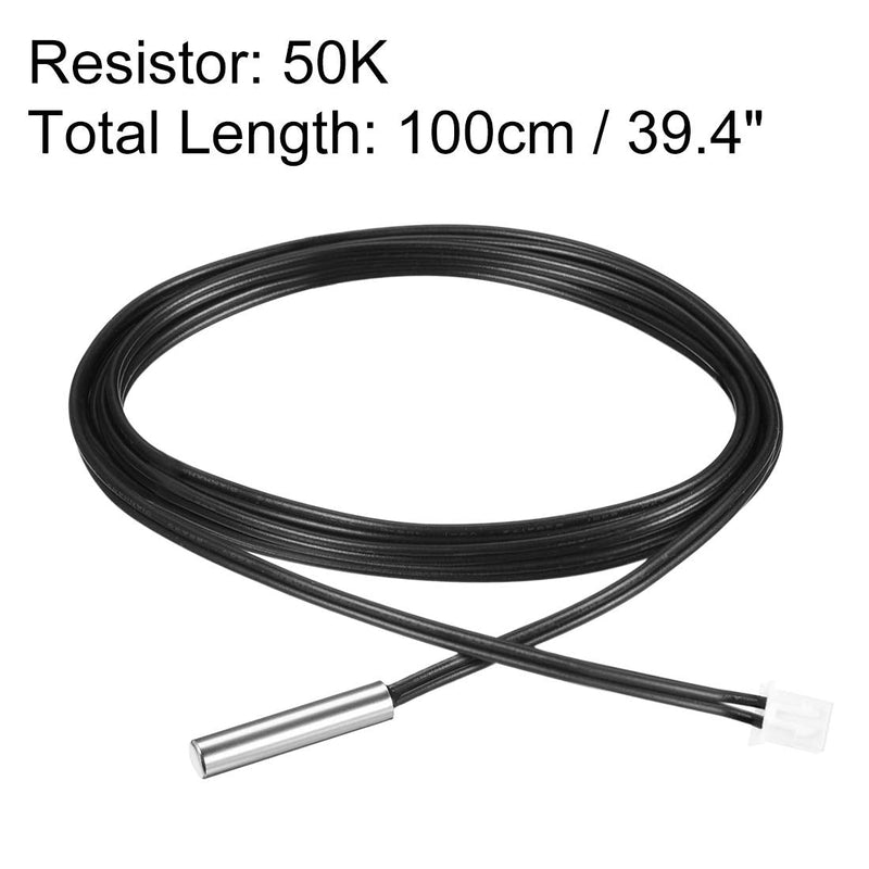 [Australia - AusPower] - uxcell 50K NTC Thermistor Probe 39.4 Inch Stainless Steel Sensitive Temperature Temp Sensor for Air Conditioner 39.4" 