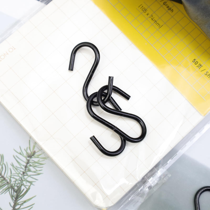 [Australia - AusPower] - T Tulead 40PCS Mini Hanger Hooks Light Duty S Hooks Iron Hanging Hook Jewelry Hooks Black Hooks Connectors 1"x0.7" Length:25mm 