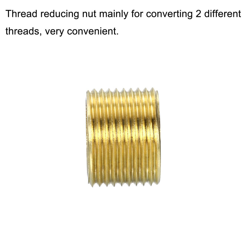 [Australia - AusPower] - MECCANIXITY Thread Reducing Nuts Insert M14 x 1mm Male to M12 x 1mm Female Brass Adapters 10mm Long Pipe Fitting Conversion Sleeve Reducer, Pack of 3 M14 to M12 
