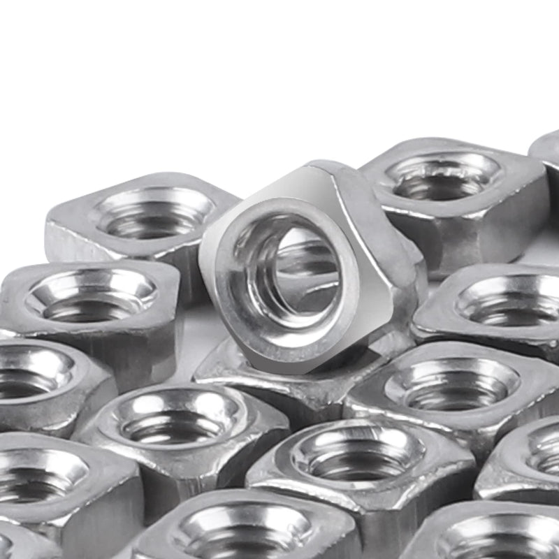[Australia - AusPower] - Pack of 100 M3 Square Nuts, 304 Stainless Steel Metric Coarse Thread Assortment Kit 