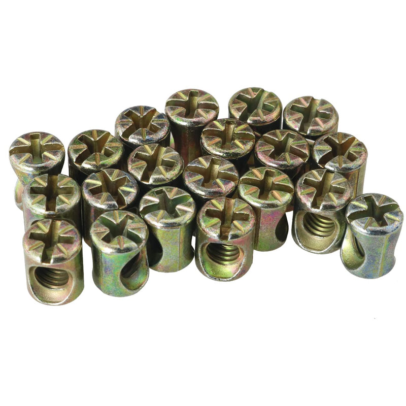 [Australia - AusPower] - Cross Dowels/Barrel Nut FMHXG 20PCS M6x13mmx10mm Cross Dowels Slotted Barrel Nuts for Furniture Beds Crib Chairs, Barrel Nuts 