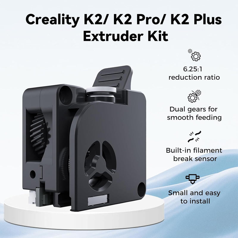 Creality K2 Plus Extruder Kit, Original 3D Printer Extruder Part, K2/ K2 Pro Combo Dual Gears Extrusion Kit with Filament Break Sensor, 6.25:1 Reduction Ratio, Force Up to 80N for Filament Smooth Feed