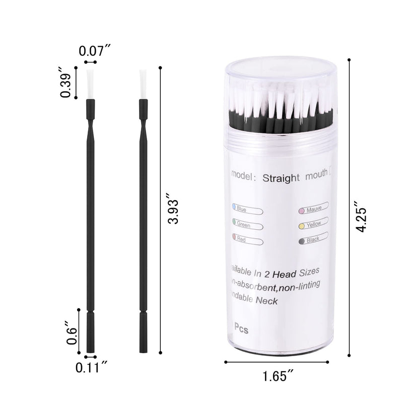 [Australia - AusPower] - 400 Pcs Disposable Dental Micro Applicators Fluoride Applicator with Dispenser, Black Bendable Applicator Brush Microbrush Applicator Tips Dental 