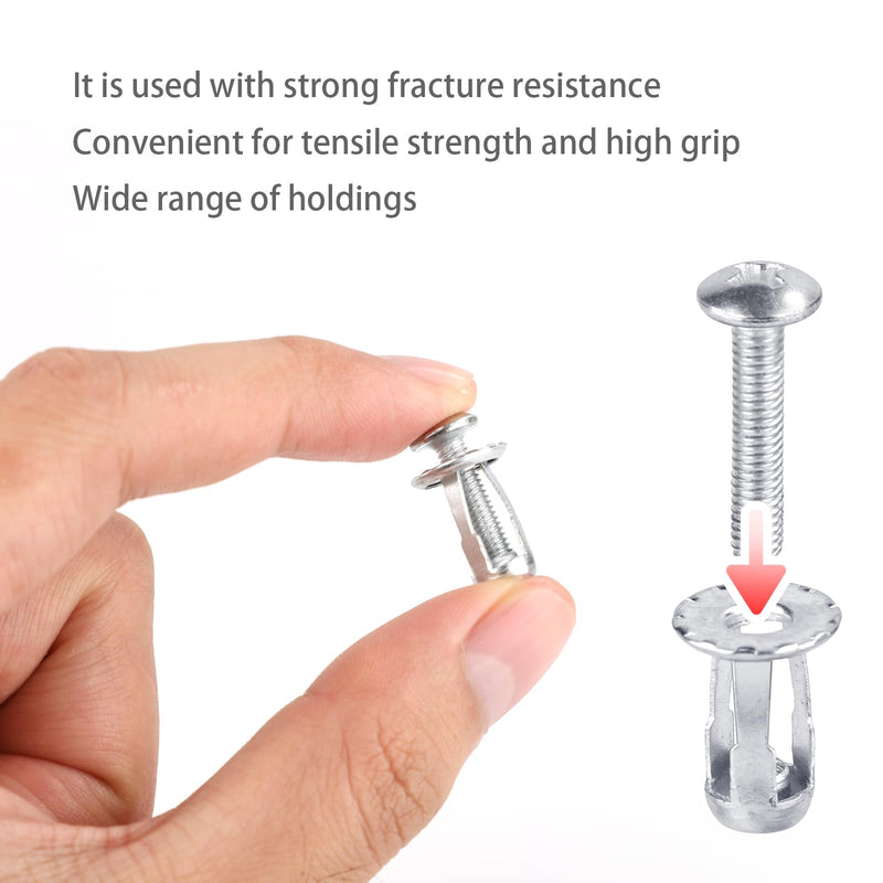 [Australia - AusPower] - 20pcs M4x20 Hollow Door Anchor, Hollow Metal Cavity Fixing Door Anchor Wall Anchors for Aluminum-cladding Sheet Steel Plate Iron Plate Hollow Plastic Sheet 