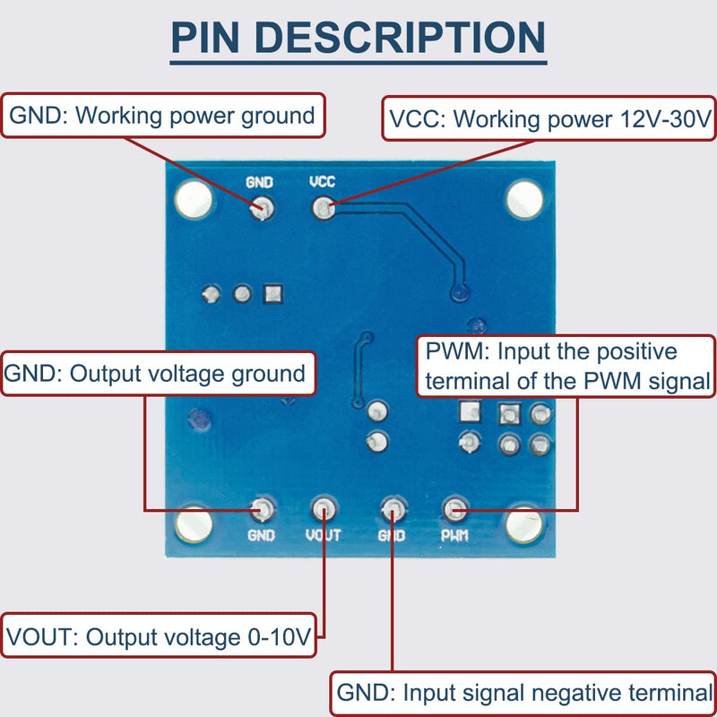[Australia - AusPower] - 2Pcs PWM to Voltage Module 0%-100% PWM to 0-10V PWM to Voltage Converter Power Module for Digital-to-Analog Signal Interface Switching for PLC with 24AWG Cable 