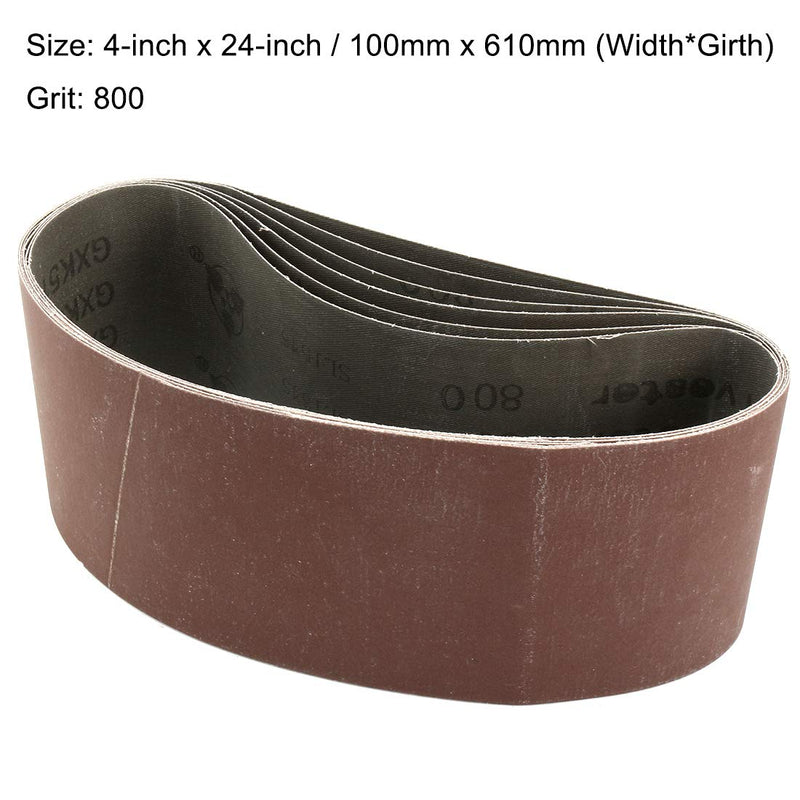 [Australia - AusPower] - uxcell 4-Inch x 24-Inch Aluminum Oxide Sanding Belt 800 Grits Sandpaper Flush Joint for Belt Sander 6pcs 