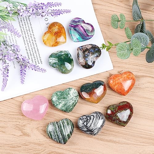 Artistone 2 Inch Glaucophane Stone Crystal Heart Healing Crystals Heart Stones Polished Pocket Love Gemstones Chakra Balancing Meditation Massage Gift