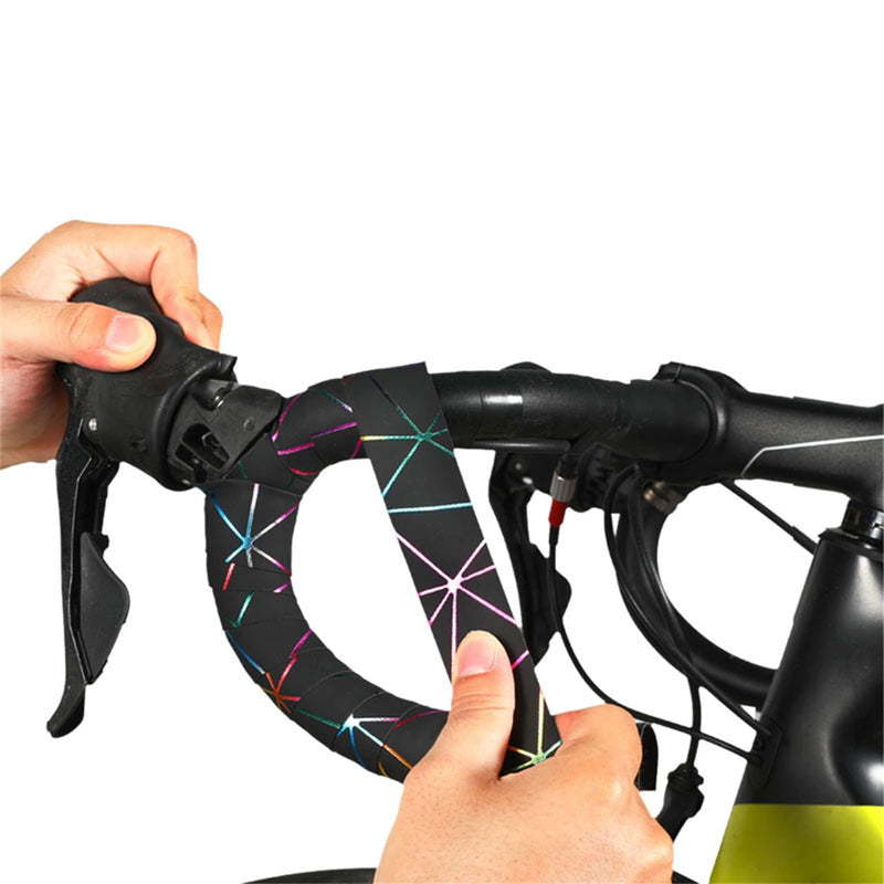 Bike Handlebar Tapes, Professional Anti-Slip Shock Absorbing EVA Cycling Handle Wraps with Adhesive -Stylish Bicycle Makeover Accessory Enhanced Cycling Comfort & Handle Grip Control (2 Rolls, Black) Black and Color