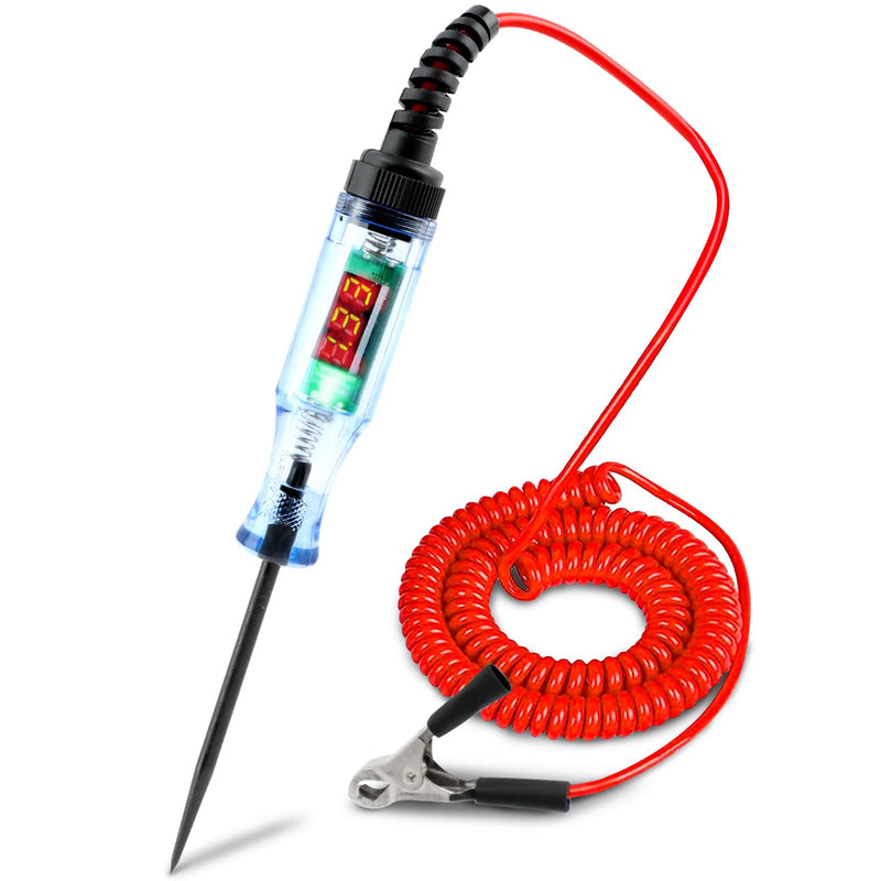 [Australia - AusPower] - Automotive Test Light with 3-48V LED Digital Display, Auto Bidirectional Voltage Tester with Extended Spring Wire and Probe, Vehicle Circuits Low Voltage Light Test Pen 