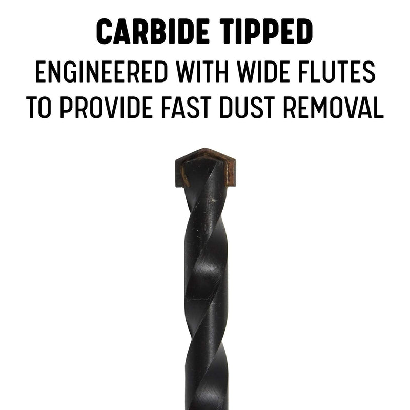 Drill America - DAM6X11/16 11/16" x 6" Carbide Tipped Masonry Drill Bit, Dam Series (Pack of 2) 11/16" (Pack of 2)