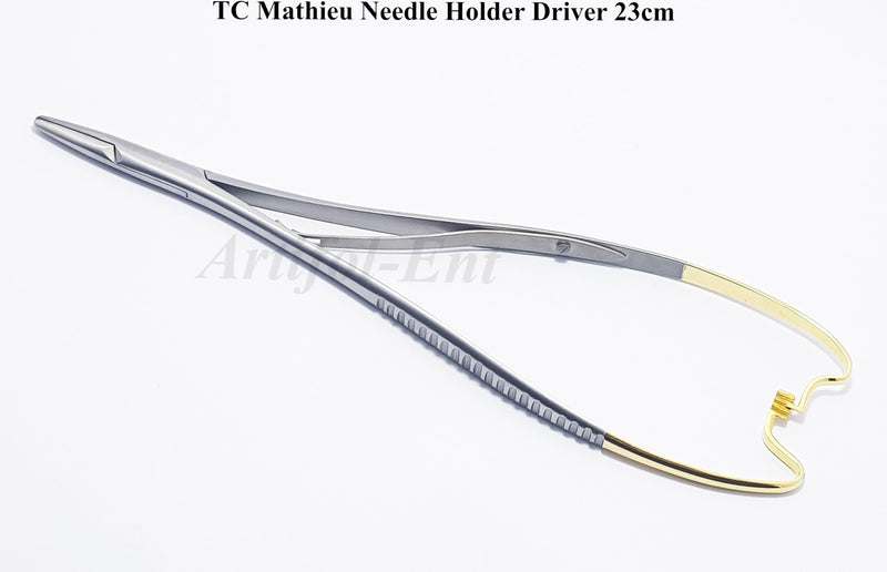 [Australia - AusPower] - TC Mathieu Needle Holder Driver 23cm 9" with Tungsten Carbide Inserts Surgical Forceps Dental Plier 2 Pcs 