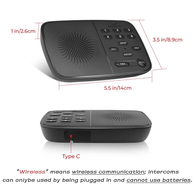 [Australia - AusPower] - Hosmart UltraSpeak Pro Intercoms Wireless for Home, 2024 Two-Way Real-time Intercom Full Duplex Wireless Intercom System for Home Use, House Intercom System for Business with 1200 Feet Range 2 stations 