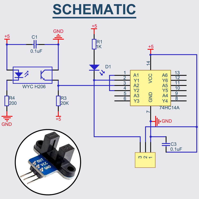 Infrared Speed Measuring Sensor, IR Infrared Slotted Optocoupler Module, 3.3-5V Photo Interrupter Sensor for Motor Speed Detection or Arduino with Encoders (5 Pieces) Speed Controller Module With resettable fuse