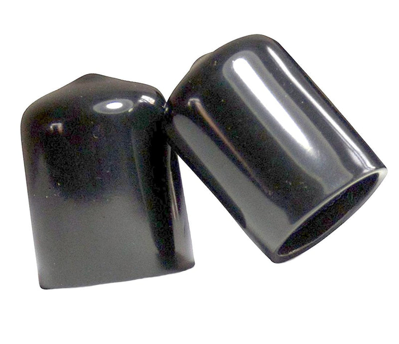 [Australia - AusPower] - (Pack of 25) 1/8"- 3/16" Round Black Vinyl Flexible End Cap Bolt Screw Rubber Thread Protector Safety Cover | for 0.125 Inch Pipe Post Tubing Rod OD Cover - 1" inside Height | by SBD 