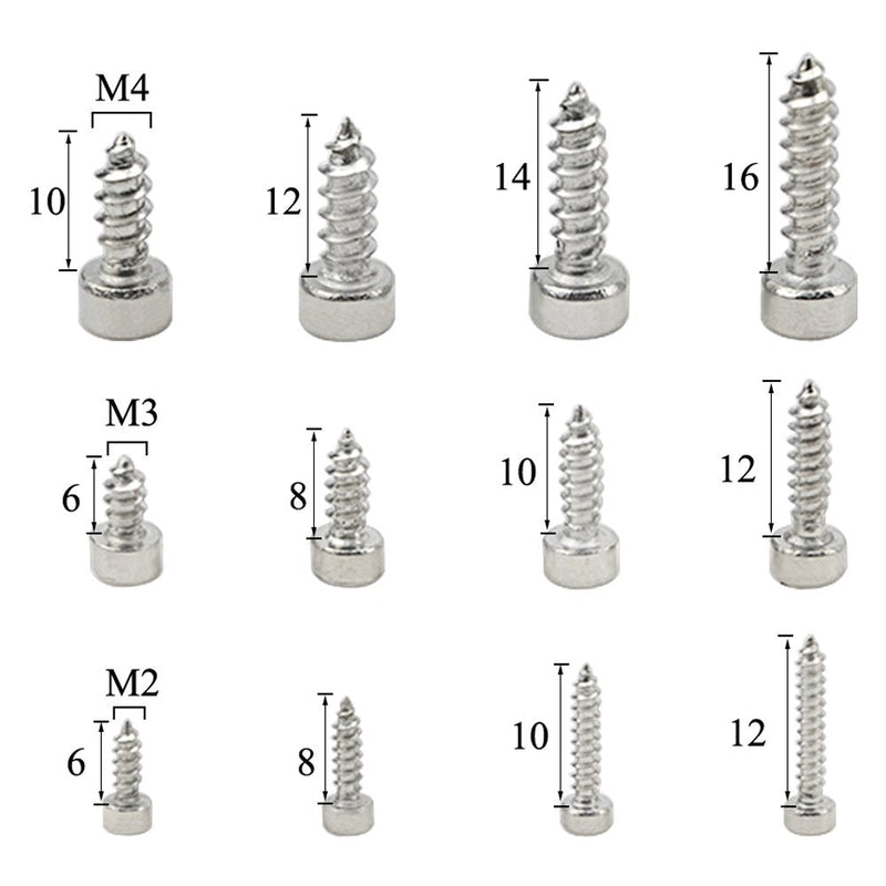 [Australia - AusPower] - XINGYHENG 480Pcs 12 Values M2 M3 M4 Metric Hex Socket Cap Head Self Tapping Screw with Flat Gasket Washers Assortment Kit 