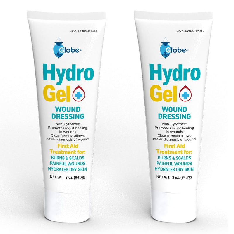 [Australia - AusPower] - (2 Pack) Globe Hydrogel First Aid Wound Dresssing, (3 oz Tube) Soothing Antiseptic Gel for Minor Cuts, Wounds, Scrapes, Rashes, Sunburns, and Other Skin Irritations (6 oz) 6 Ounce 