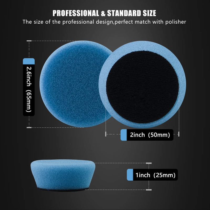 [Australia - AusPower] - SPTA Mini Polishing Pads Set, 21 Pcs 2 inch/50mm Sponge Polishing Pads and Wool Buffing Pads, Car Foam Detail Polishing Pad Kit Mix Color for Car Detail Polishing and Waxing, Small Area Polishing 2inch(50mm) 21Pcs Mini Polishing Pads Sets 