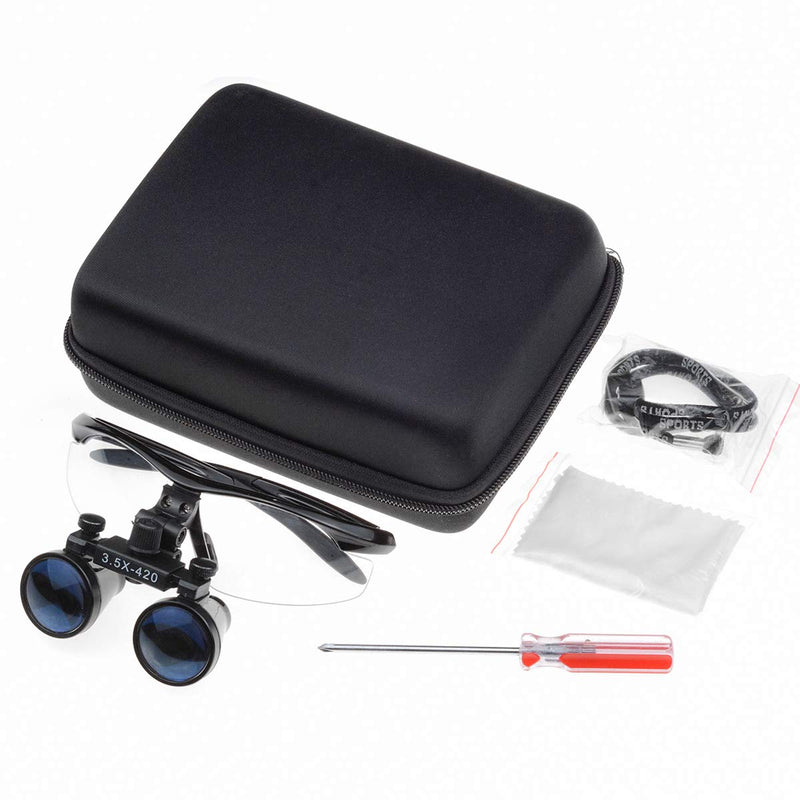 [Australia - AusPower] - NSKI 3.5X420mm Binocular Loupes DY-102 Optical Glass Plastic Frame with Antifog Black 