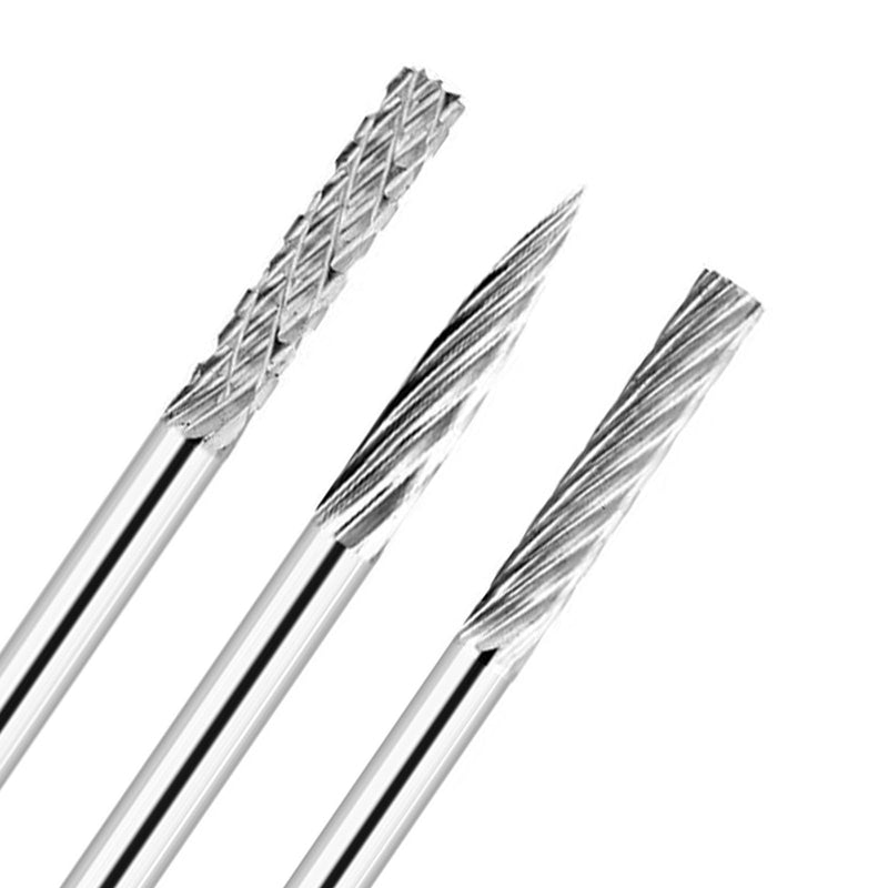 [Australia - AusPower] - Luo ke 20 Pcs Ø2.35 x 2.35 mm Aluminum Cutting Burr, 3/32 Inch Shank Carbide Burr Bits For Rotary Tool Include Dremel 2.35x2.35 Silver 
