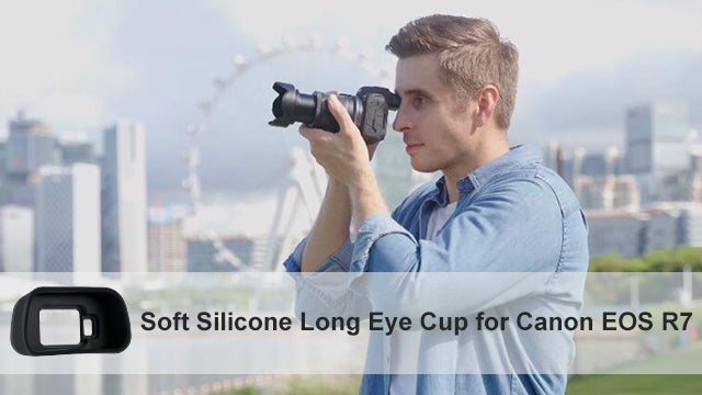 JJC Silicone Eyecup Viewfinder for Canon EOS R7 Camera with Extended Design For EOS R7