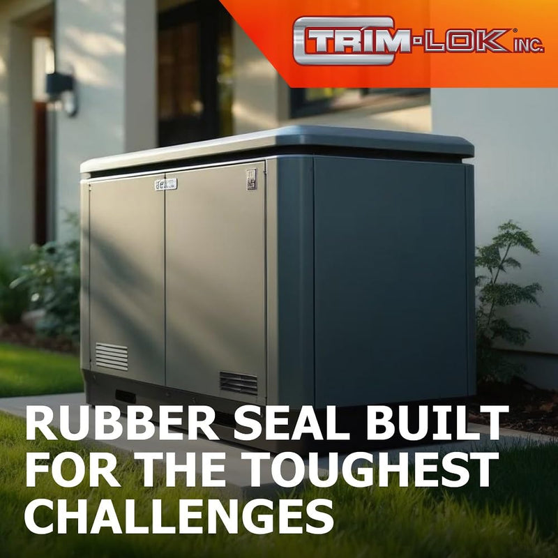 TRIM-LOK Rectangle Rubber Seal with 3M Bonded Tape, 0.25-Inch Height, 0.5-Inch Width, 25-Foot Length, EPDM Foam Weather Stripping for Door Frame, Window Insulation, Vehicles, and Boats AX272BT-25