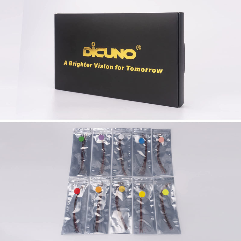 [Australia - AusPower] - DiCUNO 100pcs Pre-Wired SMD 0805 Light Emitting Diodes, Pre-soldered Micro LED for DIY, Science Projects, Wire Length 16cm (6.3"), Red/Yellow/Green/Blue/UV/Pink/Orange/White/Chartreuse/Warm White 10 Colors 