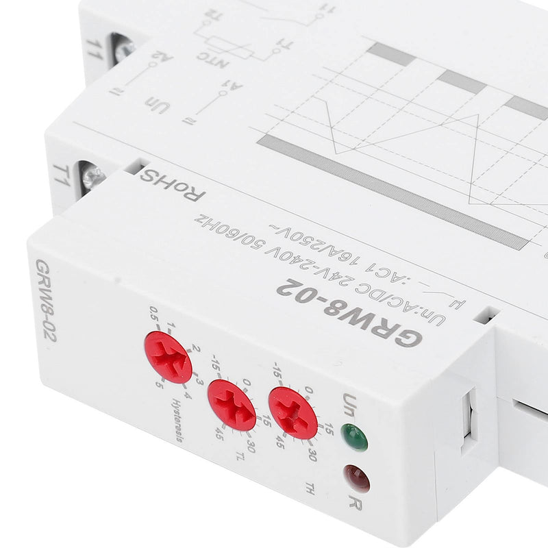 [Australia - AusPower] - Digital Thermostat GRW8-02 AC/DC 24V-240V Temperature Controller with Test Probe DIN Rail Installation 