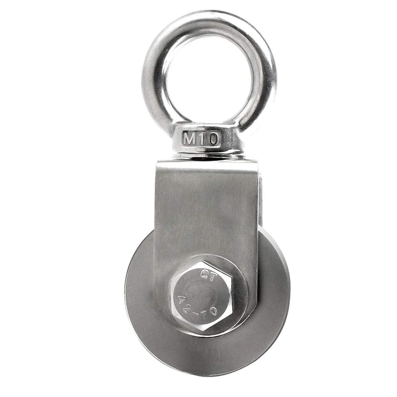 [Australia - AusPower] - U Cable Pulley Wheel, Swivel Single Pulley Block, Stainless Steel, Bearing Inside, Heavy Duty Good for Pulley System Gym Equipment, Loading 1100lb U Type Slot Pulleys 