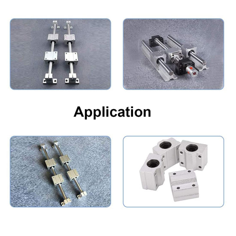 [Australia - AusPower] - Linear Motion Ball Bearing Slide Block, SCS8UU 8mm Pillow Block Closed Linear Bearing Aluminum Bushing Linear Rail Support Guide Shaft Bearing for CNC 3D Printer Parts 4 Pack 