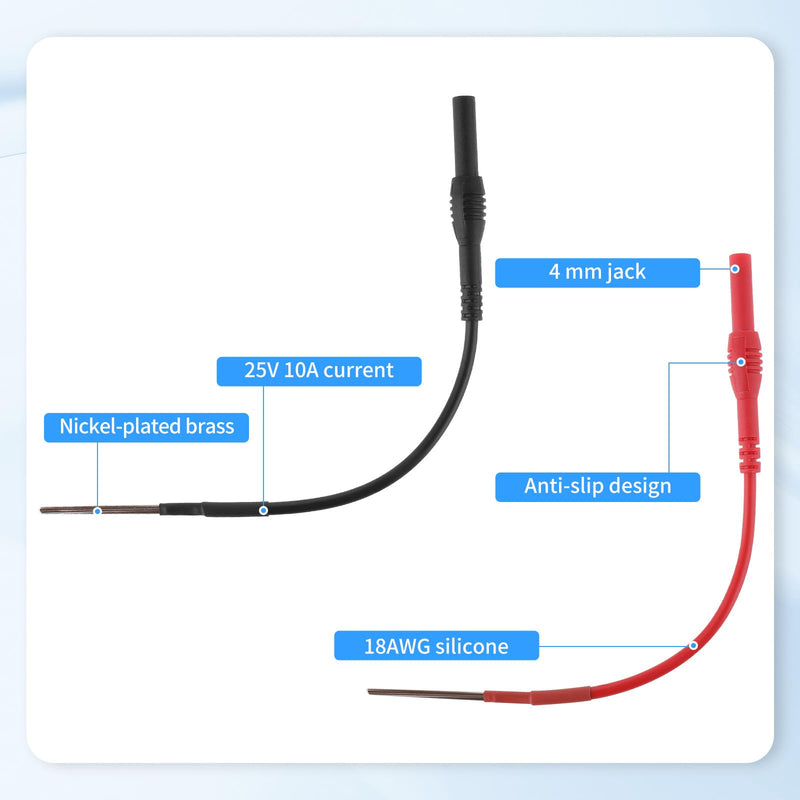 [Australia - AusPower] - 2 Pack Back Probe Kit, Flexible Spoon Back Probes Automotive Bendable Multimeter Test Pins Compatible with 4 mm Banana Plugs Accessories for Car Electrical Diagnostics, Multimeter Testing 