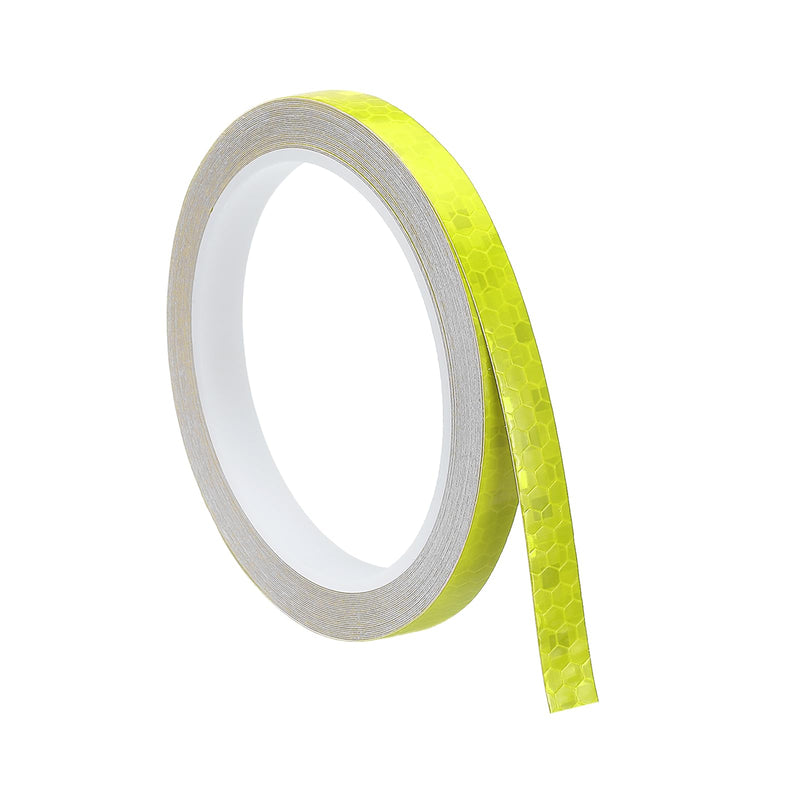 MECCANIXITY Reflective Tape, 0.4 Inch x 26 ft Self-Adhesive Trailer Reflector Tape Waterproof Warning Safety Sticker High Visibility Night Reflectors, Fluorescent Yellow