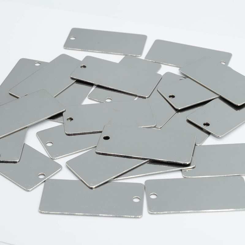 StayMax 50 Pack Engraving Blanks Stamping Blanks Stainless Steel Rectangle Blank Tags 1 Inch x 2 Inch