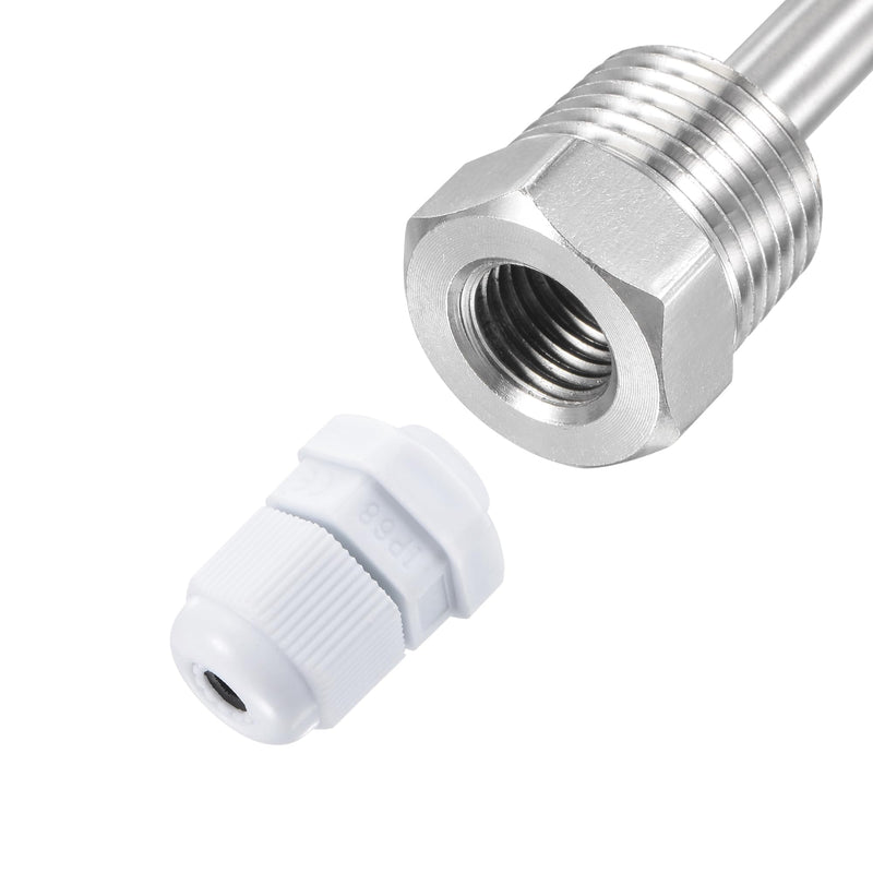 sourcing map 8 mm Diameter G1/2 Protective Tube Weld-Free Stainless Steel 201 30 mm Length for Beer Fermenter | 30 mm Length, For Beer Fermenter