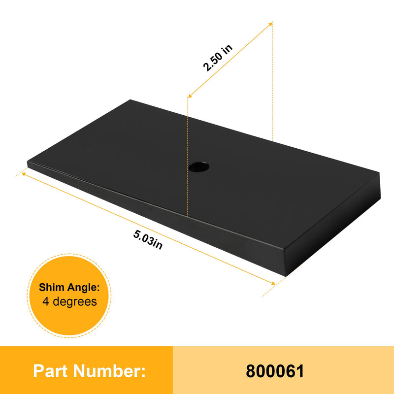 2.5" Wide 4° Degree Steel Leaf Spring Shims 800061 2PCS (Black) Black