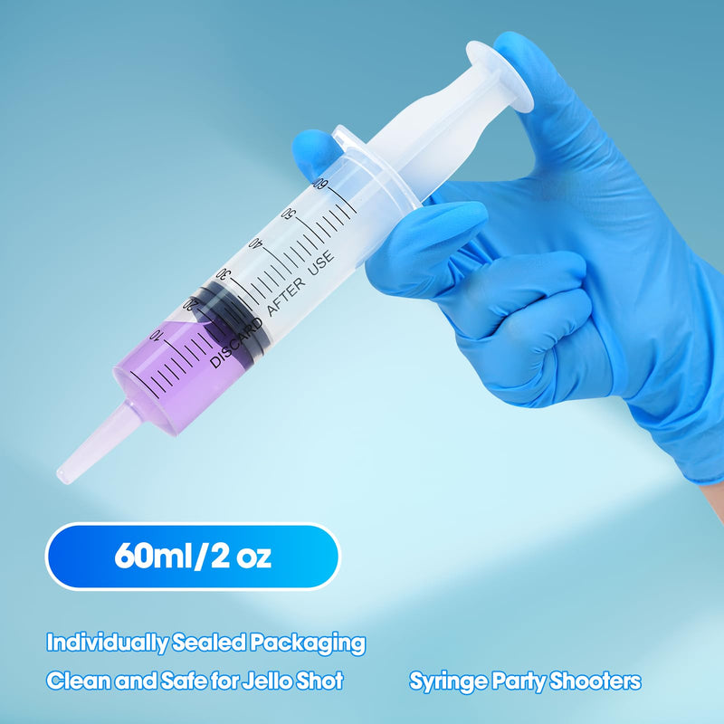 [Australia - AusPower] - 60ml Syringe for Liquid,5 Pack Large Plastic Syringes with Adapters and Cap,Individually Sealed Syringe for Feeding,Irrigation Water and Scientific Labs 60ML 5 